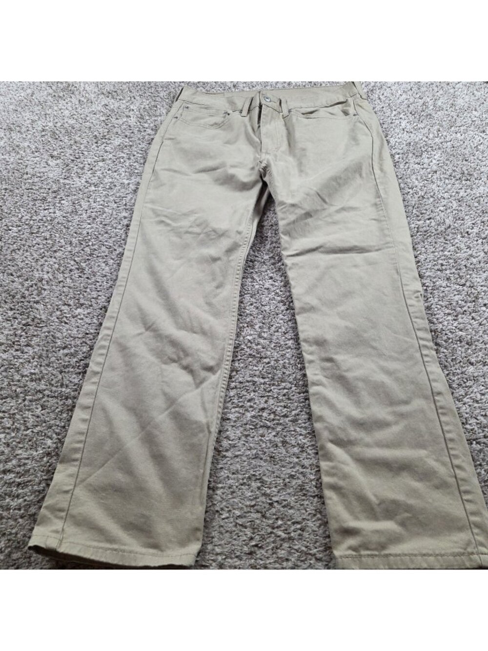 Levis 514 Jeans Mens 34x30.5 Tag 34x32 Beige Straight Denim